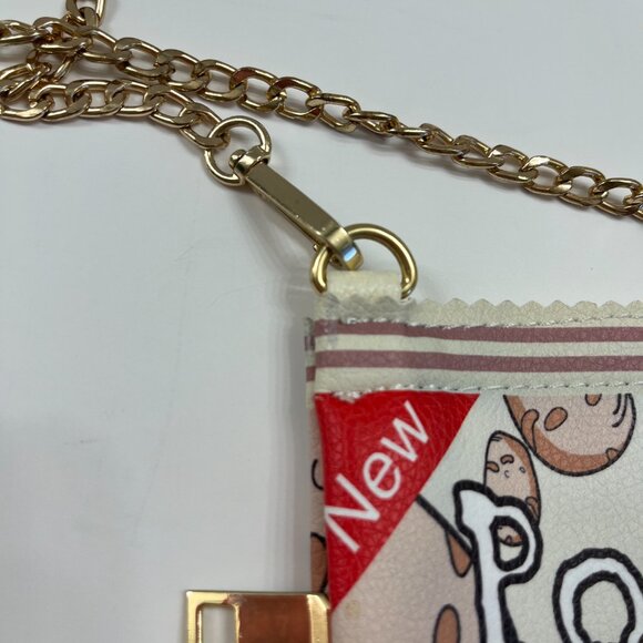 Potato Chip Print Handbag - Unique Delicious Gold Chain Crossbody- NWOT - Picture 9 of 12